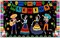 72x43inch Polyester Day of The Dead Backdrop(Colorful Pattern)